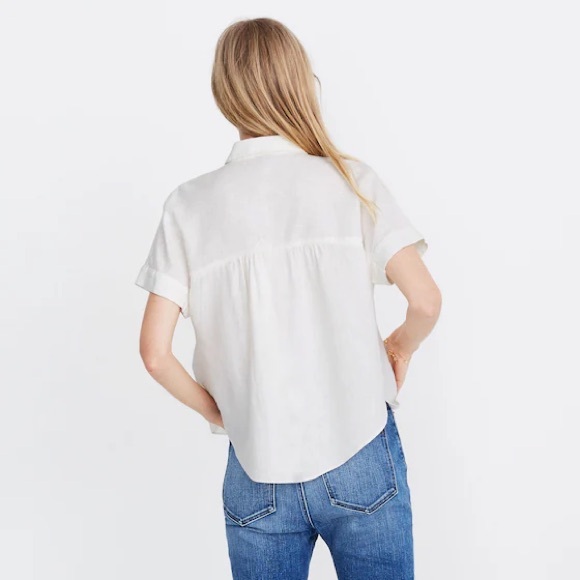 Madewell Linen-Blend Hilltop Shirt in White Size Medium - Picture 3 of 8